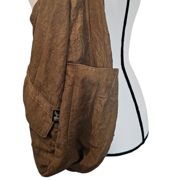 Vintage Ameribag Large Healthy Back Brown Poly Nylon Shoulder Bag Crossb… - Picture 3 of 13